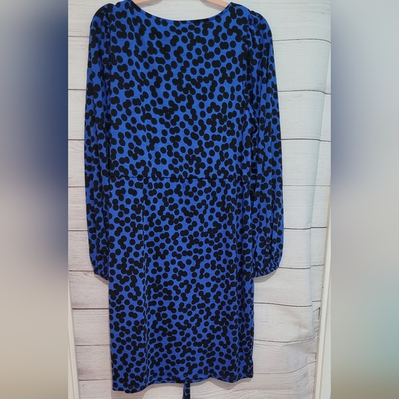 Nwot Ava & Viv royal blue leopard 🐆 💙 faux wrap dress 👗size 1X - Picture 5 of 12